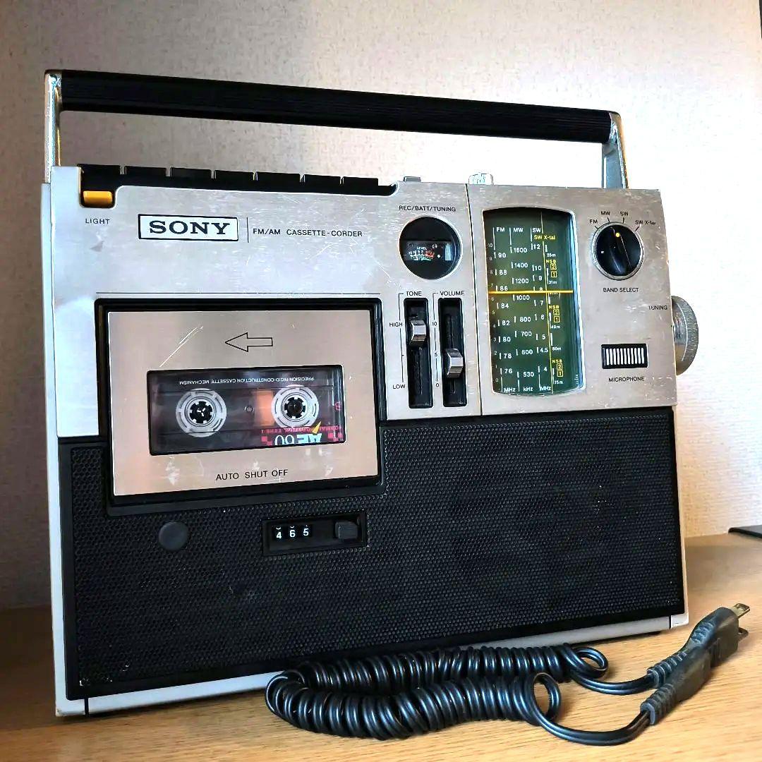 SONY CF-1760 モーター、ベルト交換品 昭和の3バンドラジカセ実動機