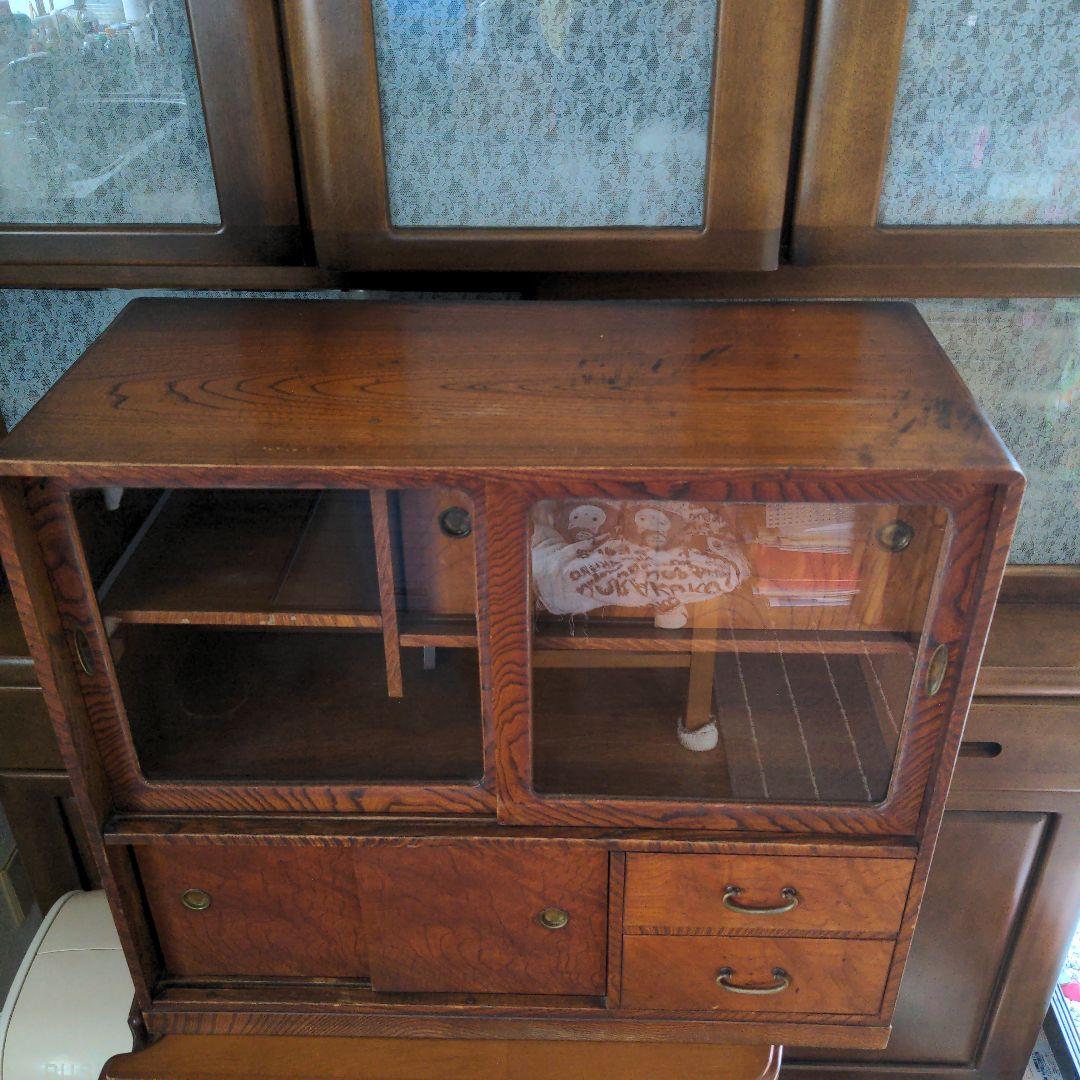 昭和レトロ　家具　コンパクト茶箪笥 昭和レトロ 茶箪笥 和棚 シェルフ / Japanese Retro Wooden Shelf
