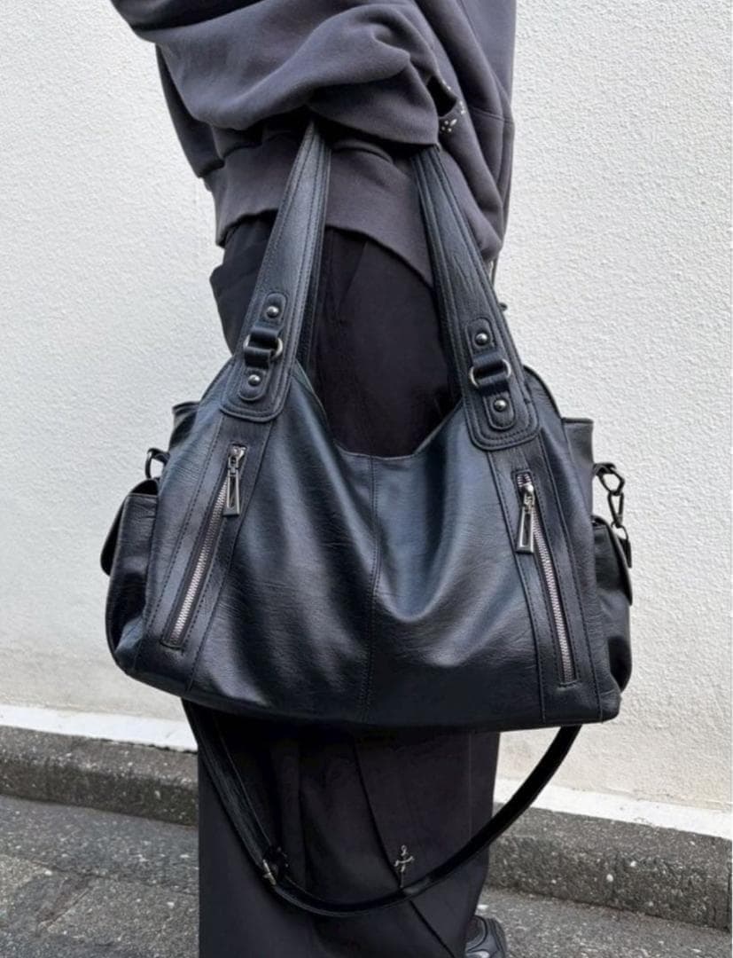 Y2k leather bag grunge punk LUVCODE xu - メルカリ