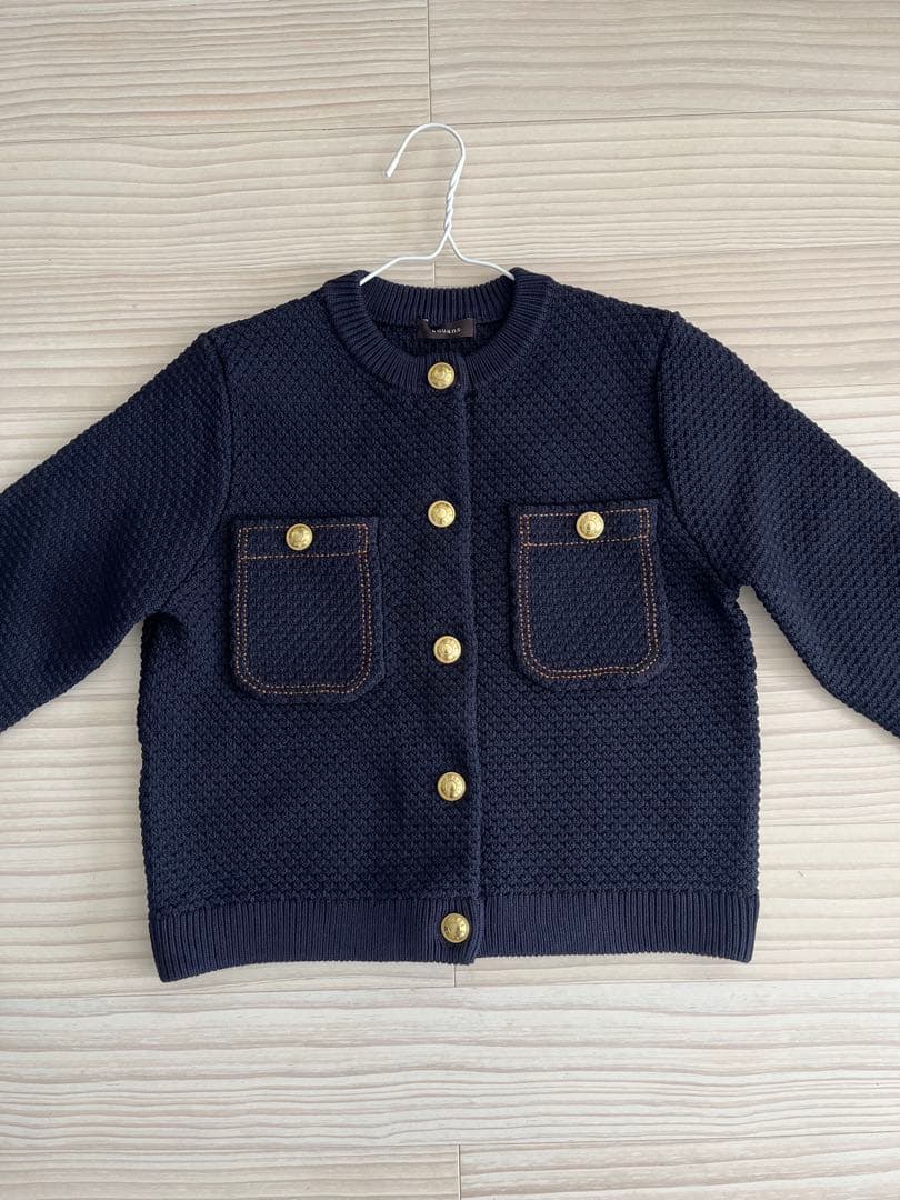 《未使用タグ付き》　アニュアンス ネイビー ノーカラージャケット Sサイズ