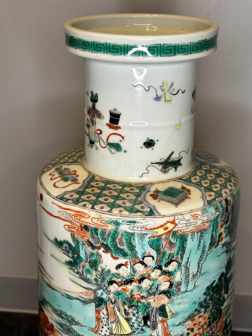 希少品！中国大清康熙年製款 龍舟図大花瓶 珍品 古美術 花器 置物