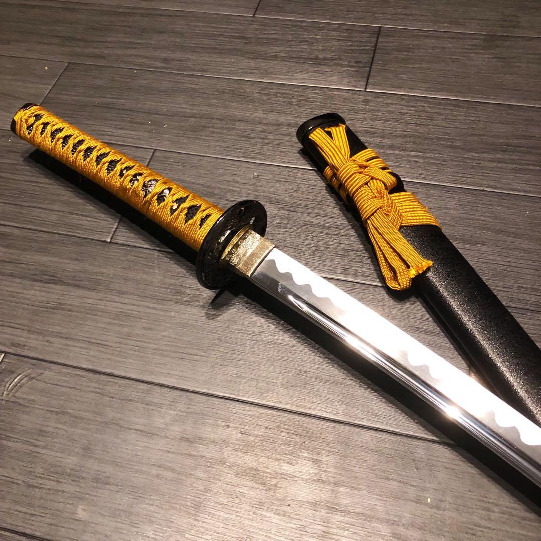 専用 模造刀 居合刀 樋入り刀身 橙金拵え 亜合金刀身 名刀