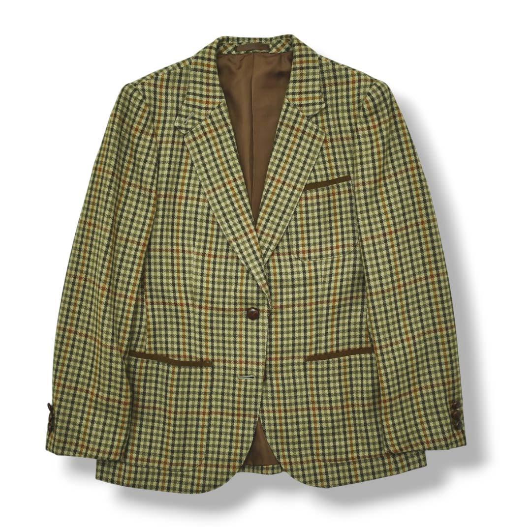 60s70s バーバリー テーラードジャケット ブレザー 秋冬 チェック柄