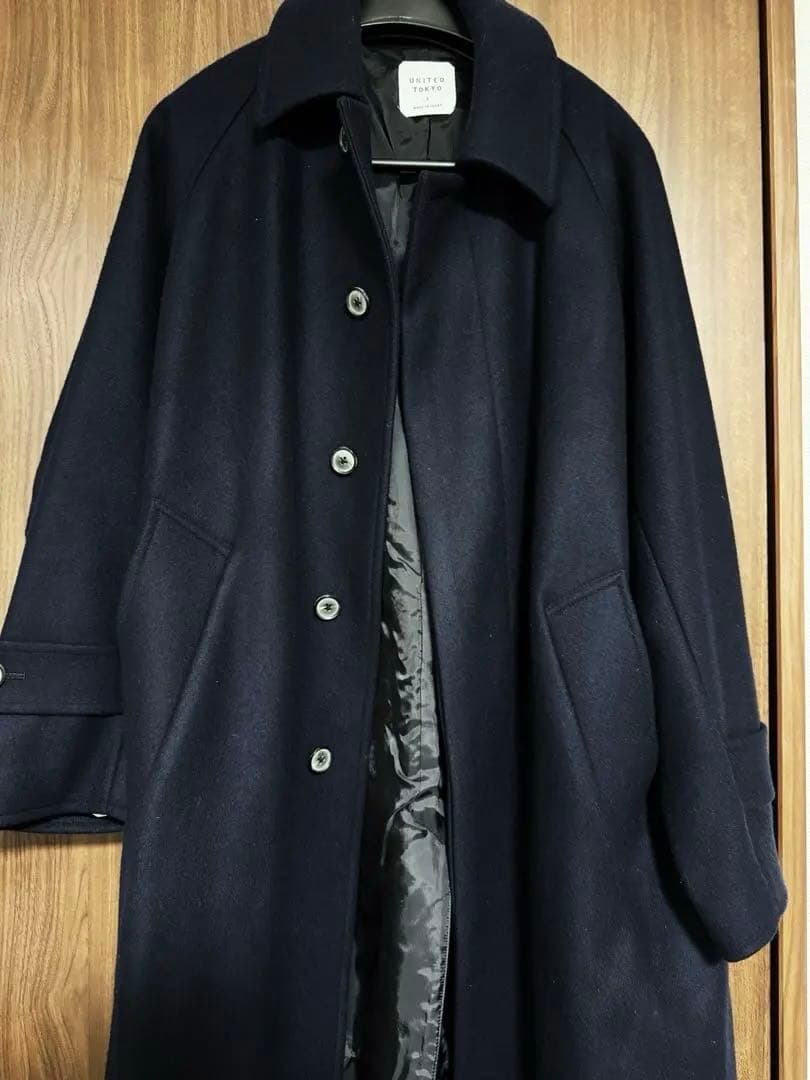 UNITED TOKYO ステンカラーコート ネイビー - メルカリ