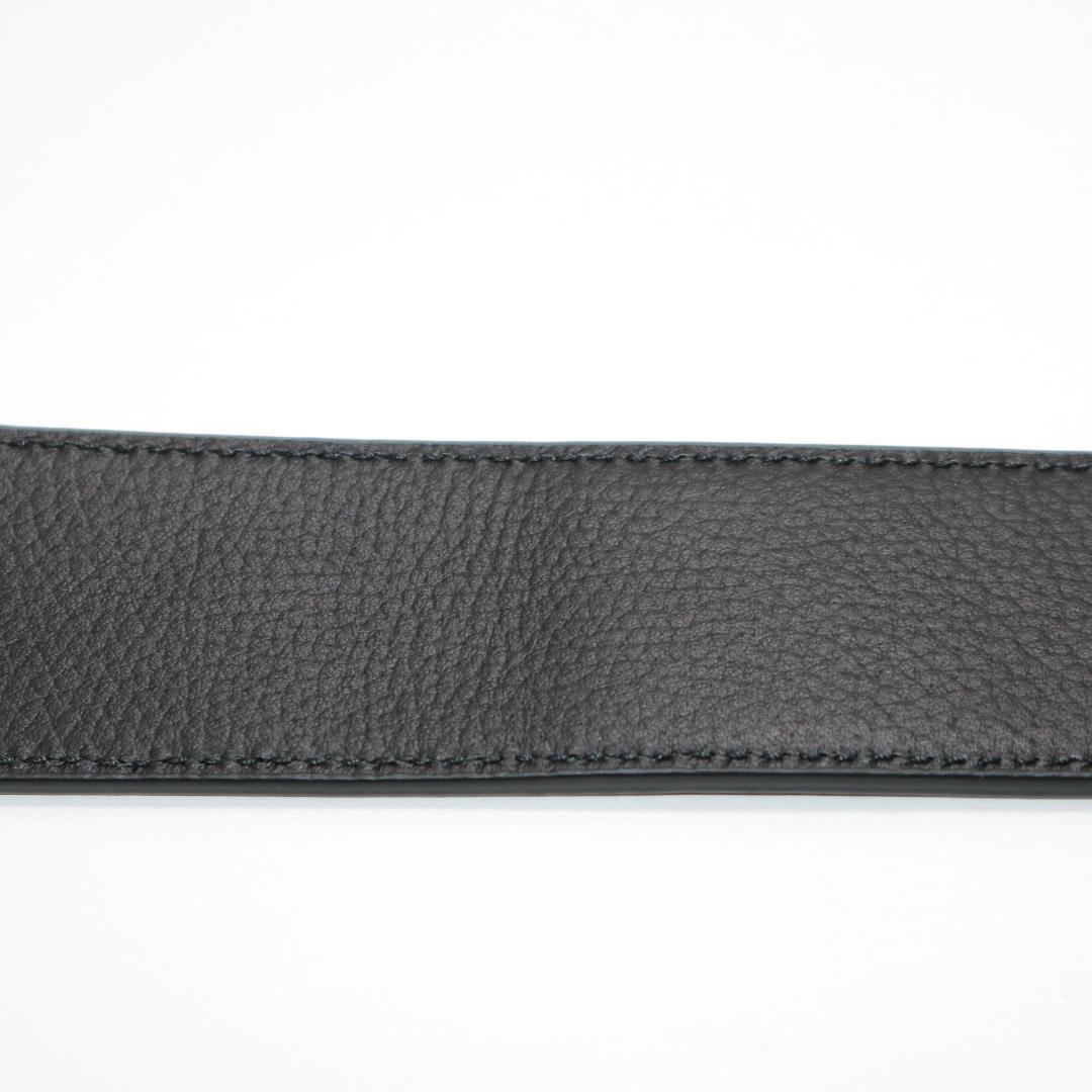 未使用級】ボッテガヴェネタ レザー シボ革 Dリング ベルト 黒 ダブル