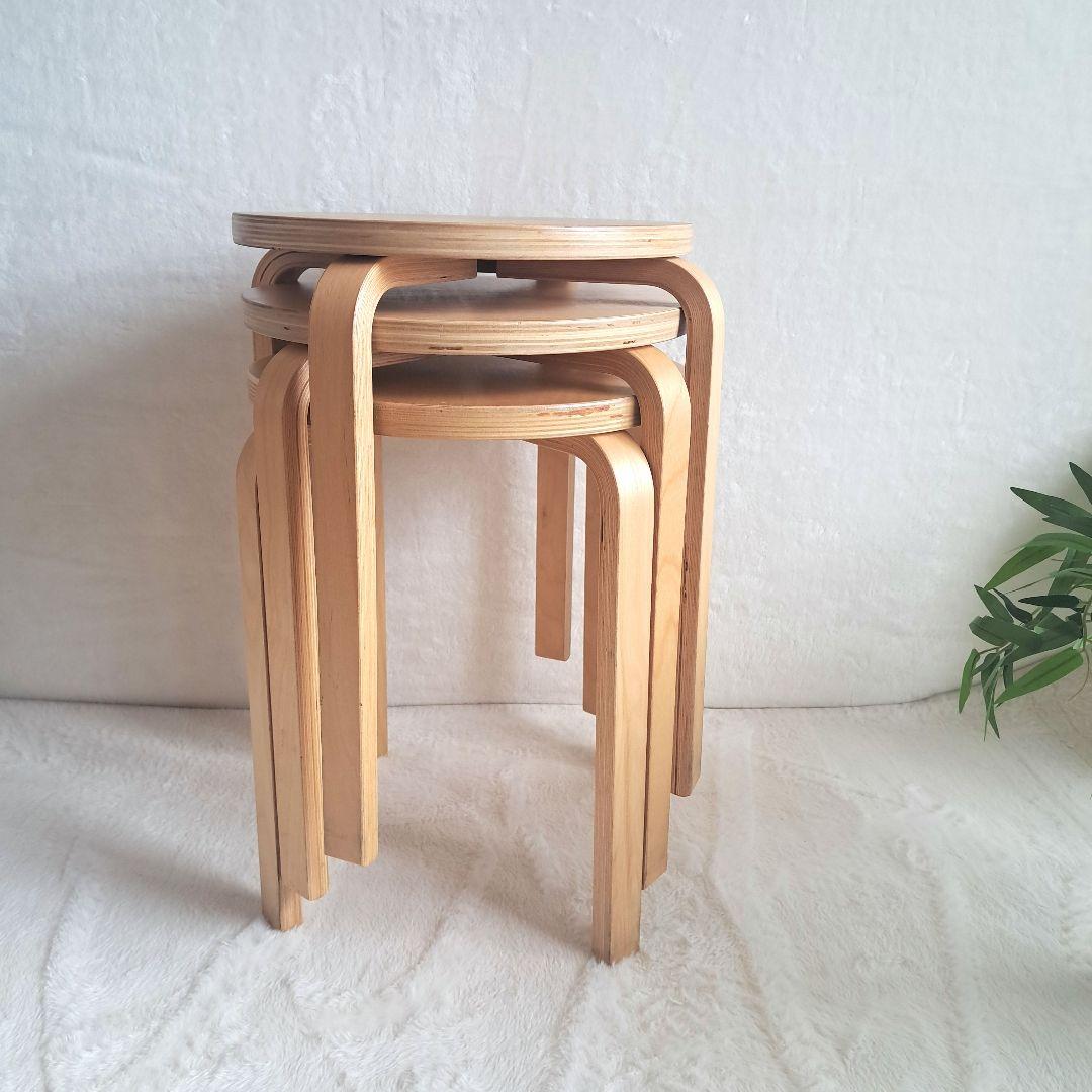 廃盤品 IKEA イケア フロスタ スツール 3脚 スタッキングチェア