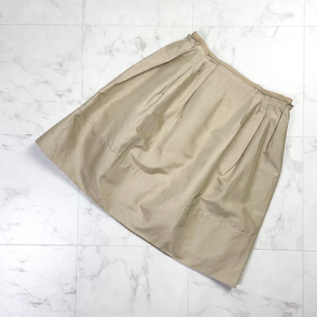 FOXEY シルク タックフレアスカート ベージュ サイズ38*ND417 - メルカリ