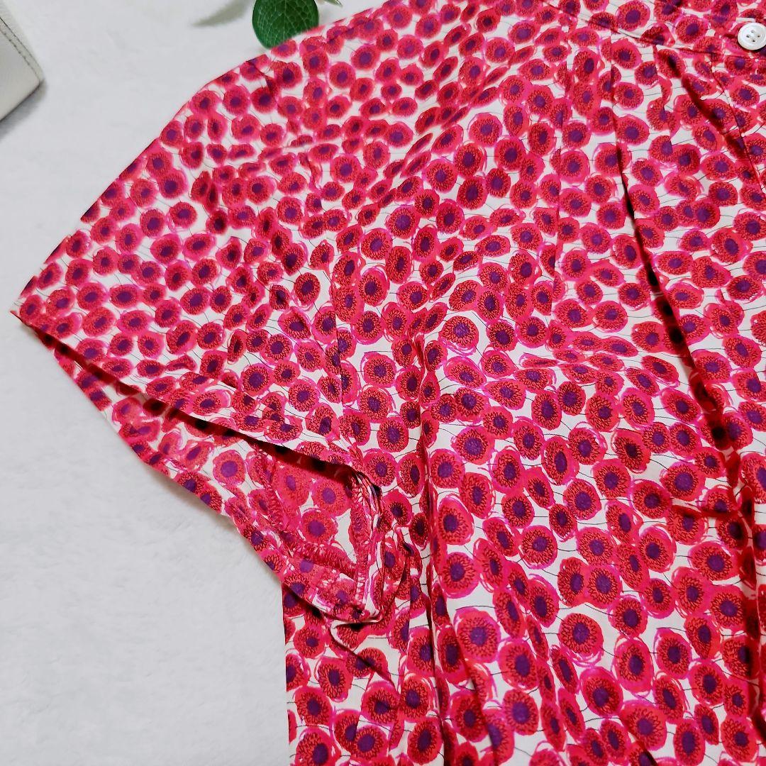 美品✨AMACA アマカ 小花柄 ワンピース レッド系 38 - メルカリ