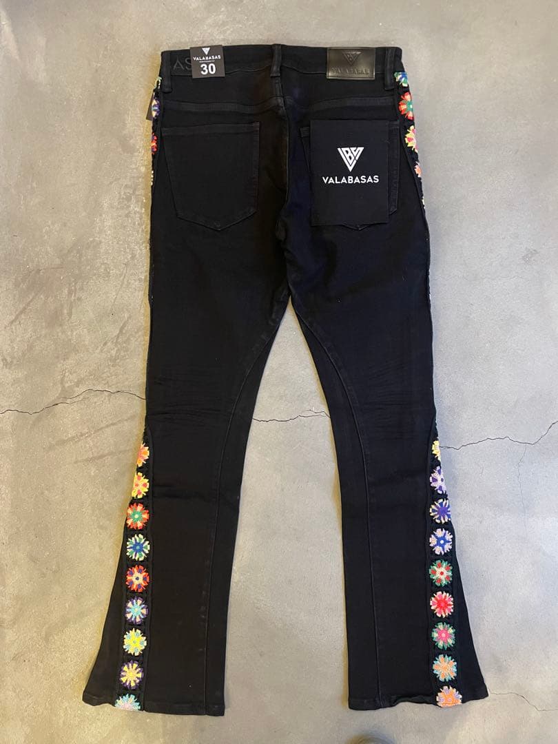 eyden着用 バラバサスvalabasas ブラックスキニーフレアデニム 30