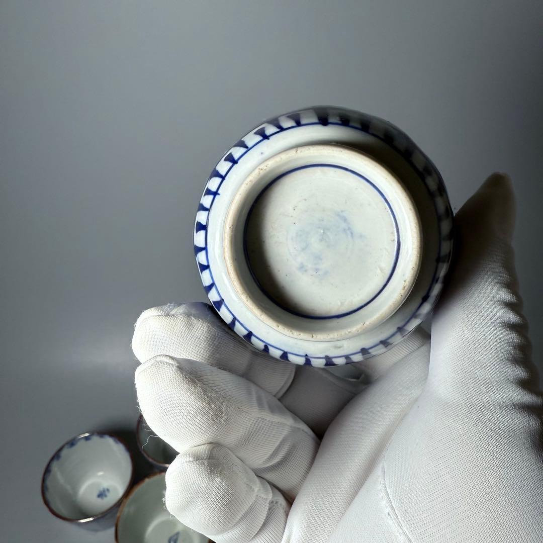 幕末〜昭和初期 そば猪口 まとめて12点 おまけで箸置き6個 染付 色絵