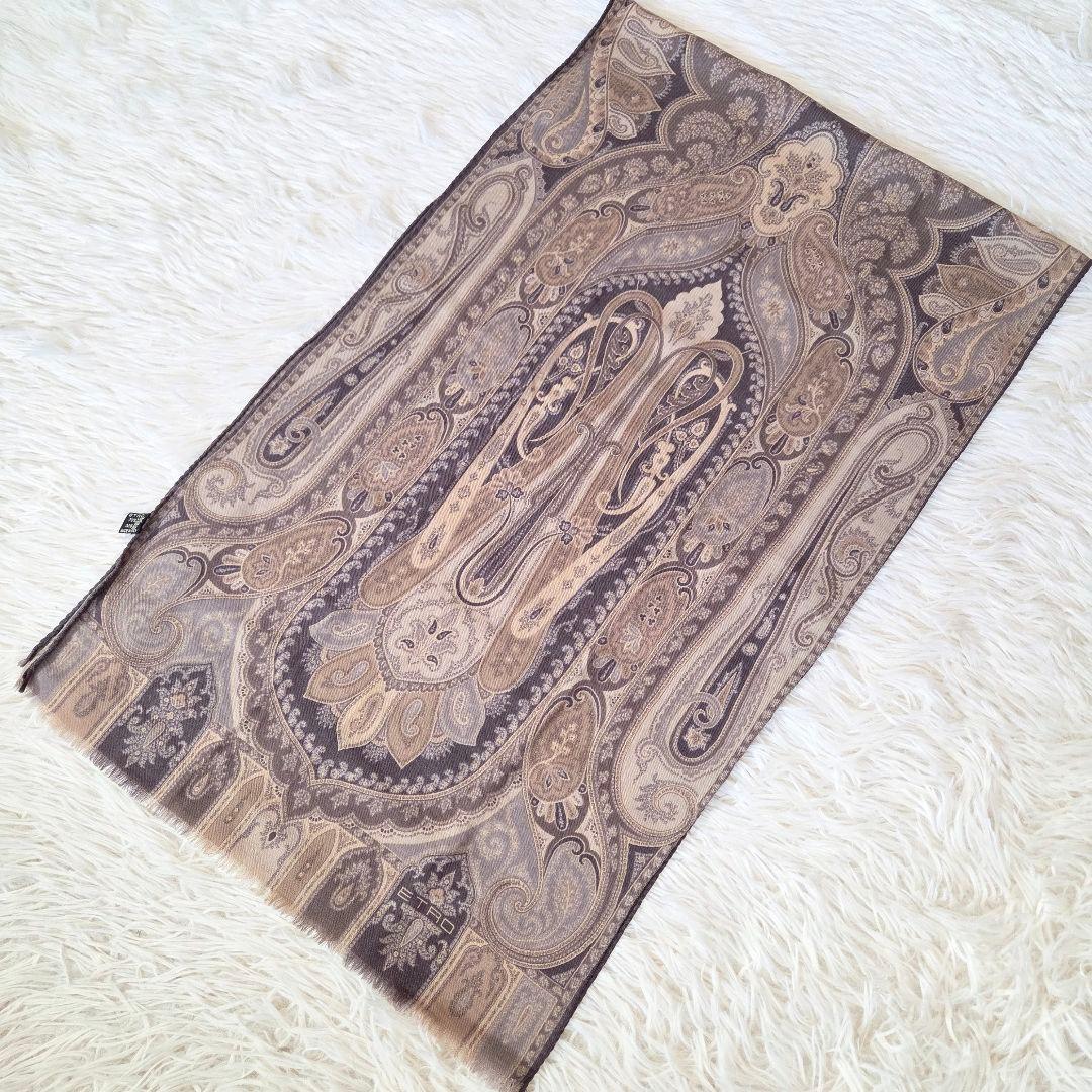 《美品》ETRO エトロ ストール ウール×シルク ペイズリー柄 c