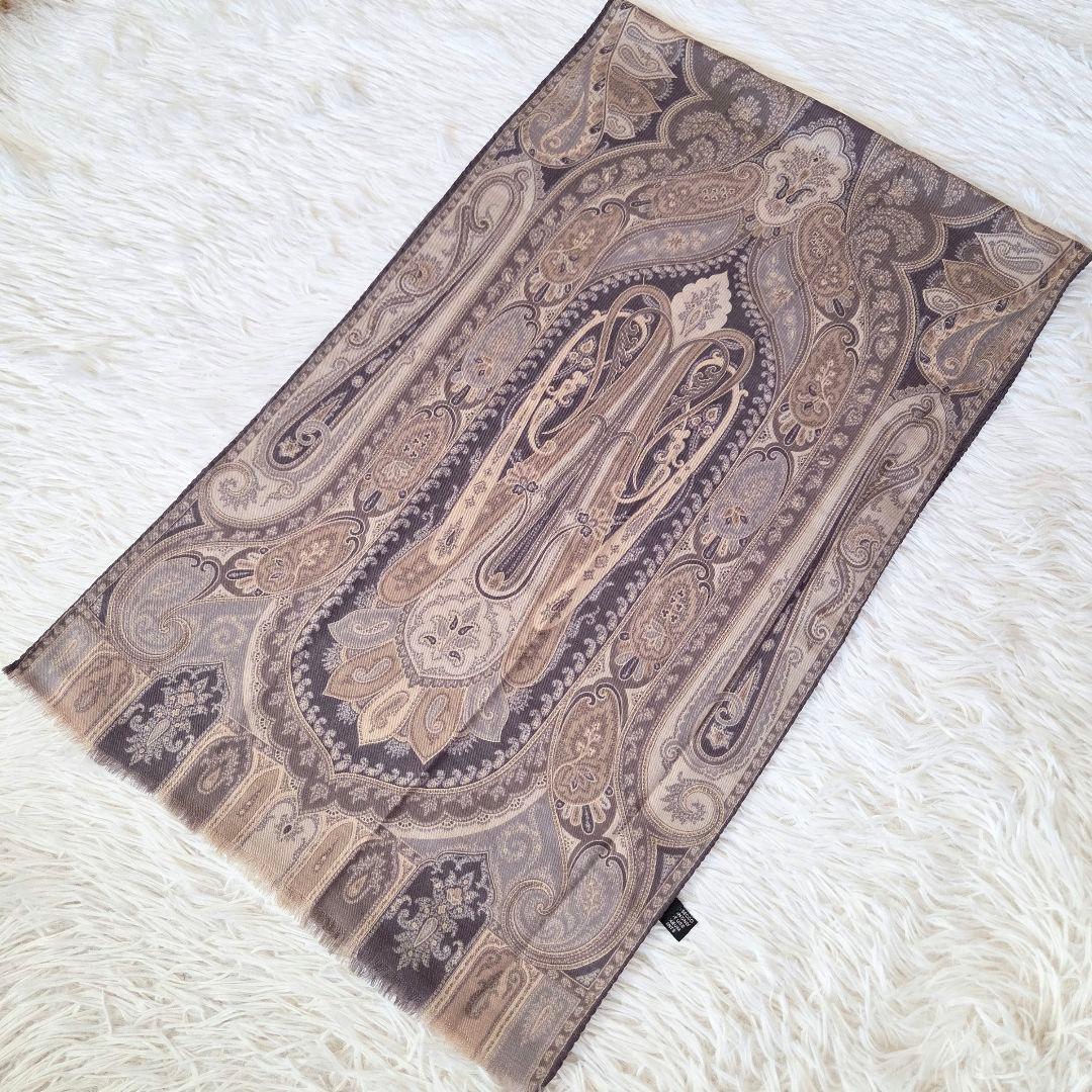 《美品》ETRO エトロ ストール ウール×シルク ペイズリー柄 c