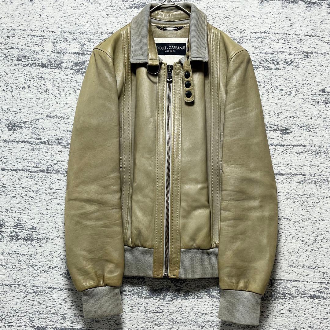 ドルチェアンドガッバーナ シングルライダースジャケット ゴートスキン