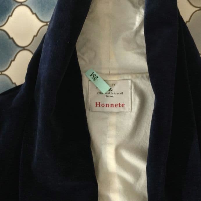 ピン有☆オネット Honnete ショールカラー カーデ ベルベット