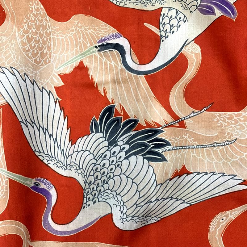 507ax9□お宮参り アンティーク 女児 長襦袢付 七五三にも 鶴□状態