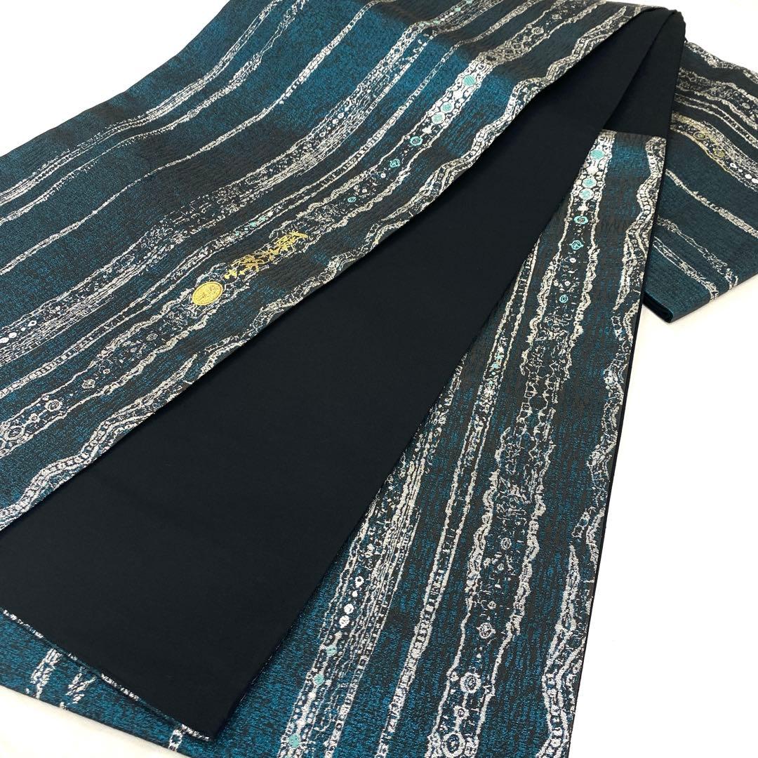 ルナ様専用O0580 新品 藤本隆司 作 ブラックダイヤモンド 正絹 袋帯