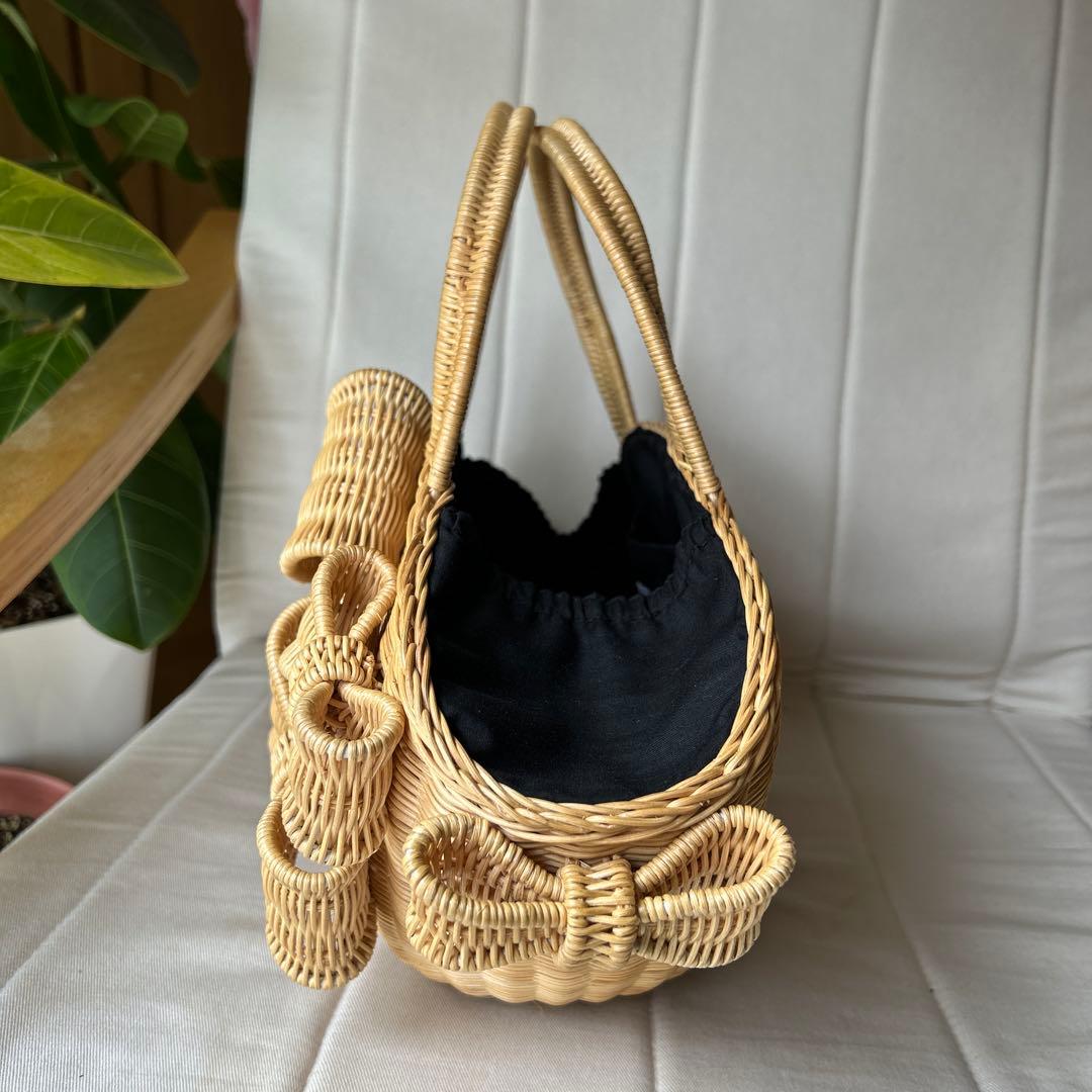 Anatelier】☆アナトリエ☆リボンモチーフ カゴバック 籠バッグ