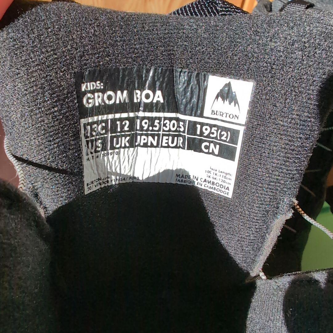 BURTON Grom BOA 子ども用スノーボードブーツ　19.5cm