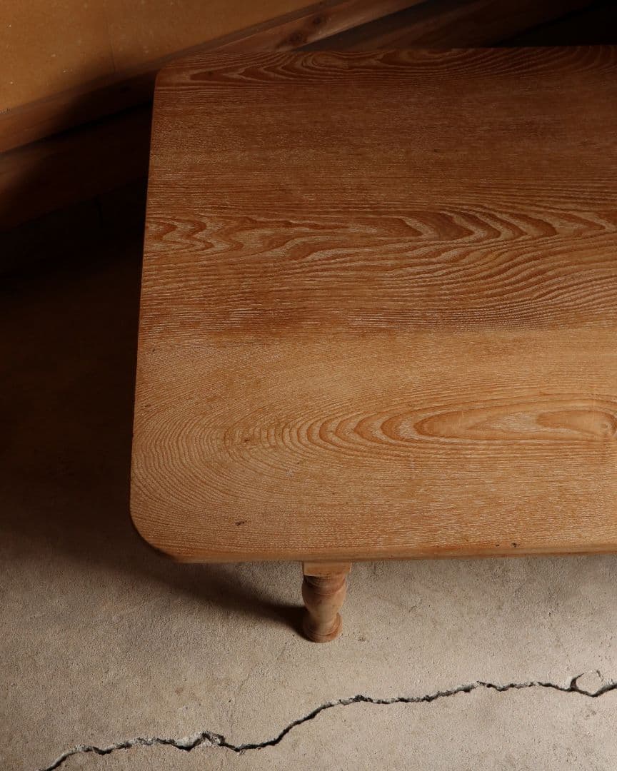 最終お値下げ 大きめサイズのろくろ脚角ちゃぶ台 古道具 古家具 ロー