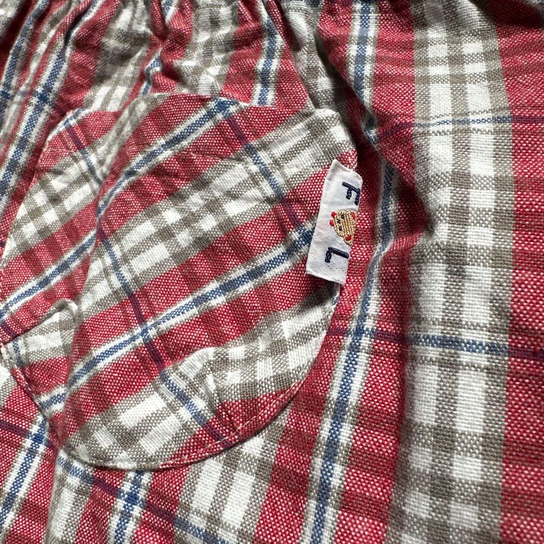 旧タグ ファミリア 定番 赤チェック ジャンパースカート 90 レトロ