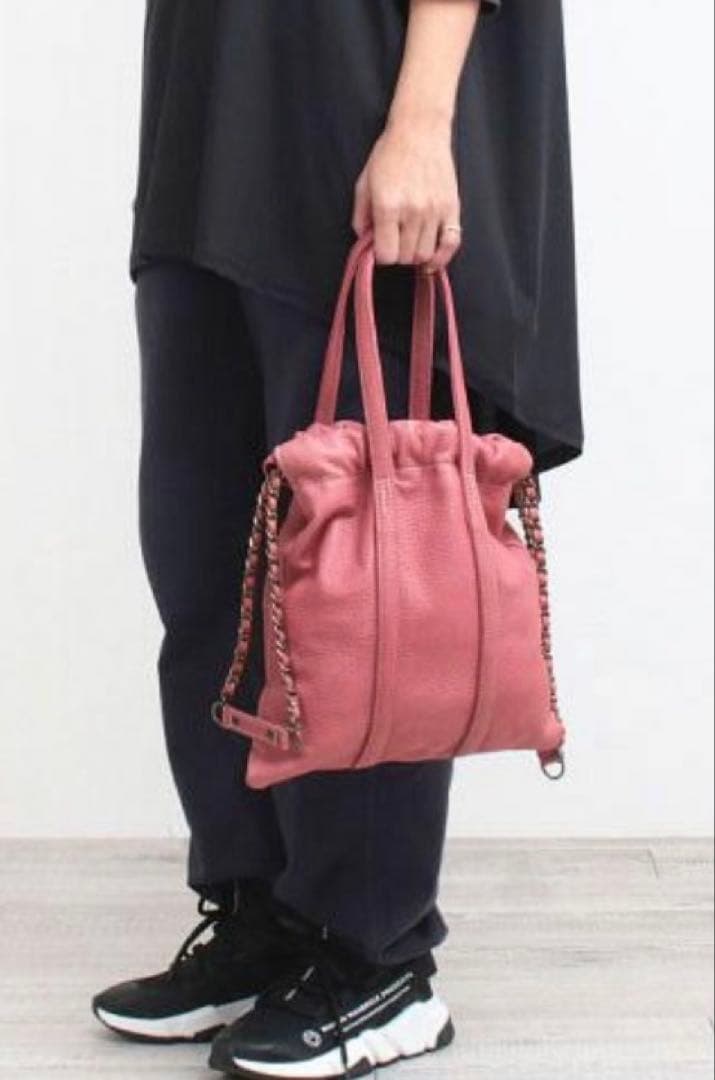 週末値下 新品未使用 M.U.LトラストートSピンク シボ型押しレザー