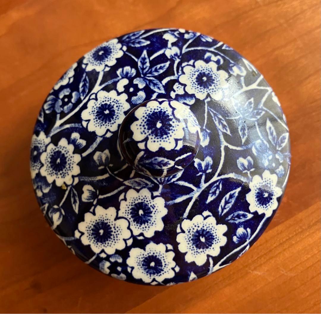 ⭐︎レアBurleigh ヴィンテージバーレイ ブルーキャリコ キャニスター