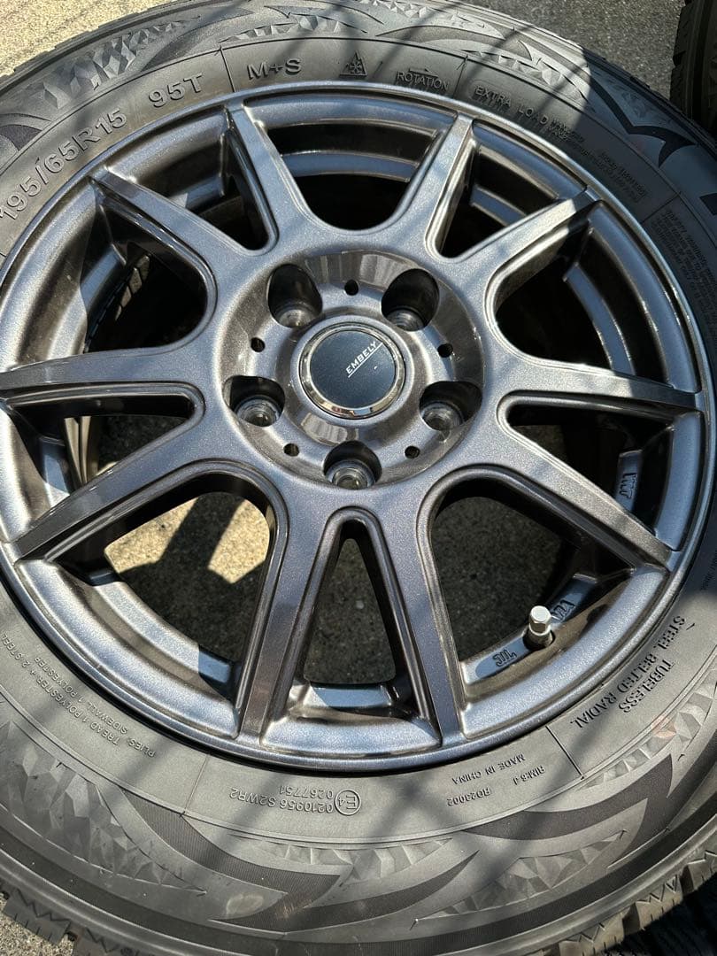 195/65R15 6J+43 5H PCD114.3スタッドレスホイールセット - メルカリ