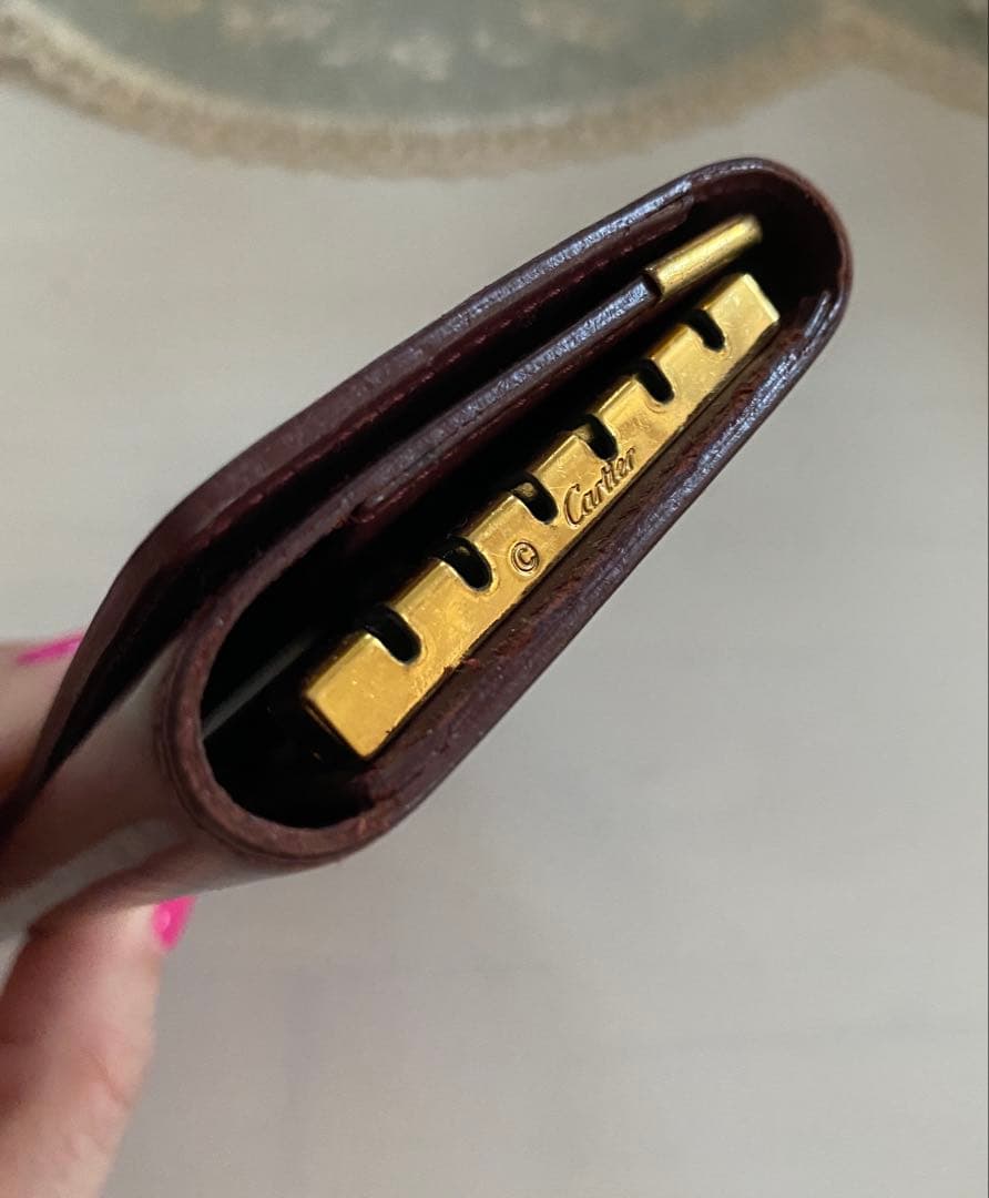 カルティエ 6連 キーケース 付属品完品 ボルドー ワインレッド レザー