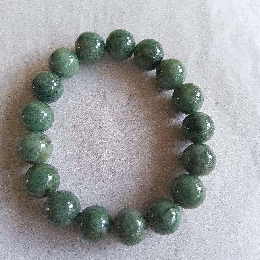 アップルパイ)希少、最上級品、国石、)糸魚川翡翠ブレスレット、12.5mm