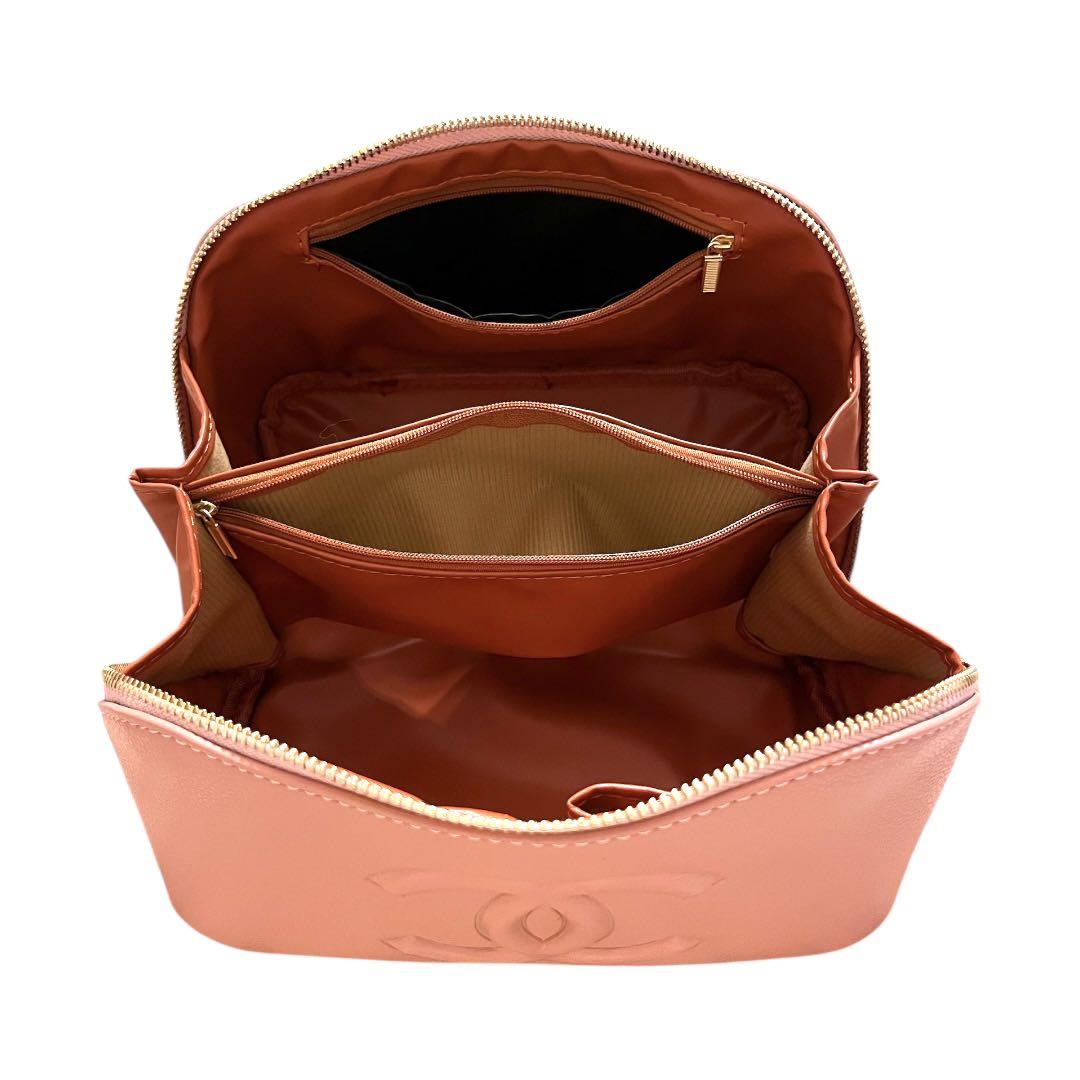 新品未使用】 CHANEL ピンク レザー コスメポーチ - メルカリ