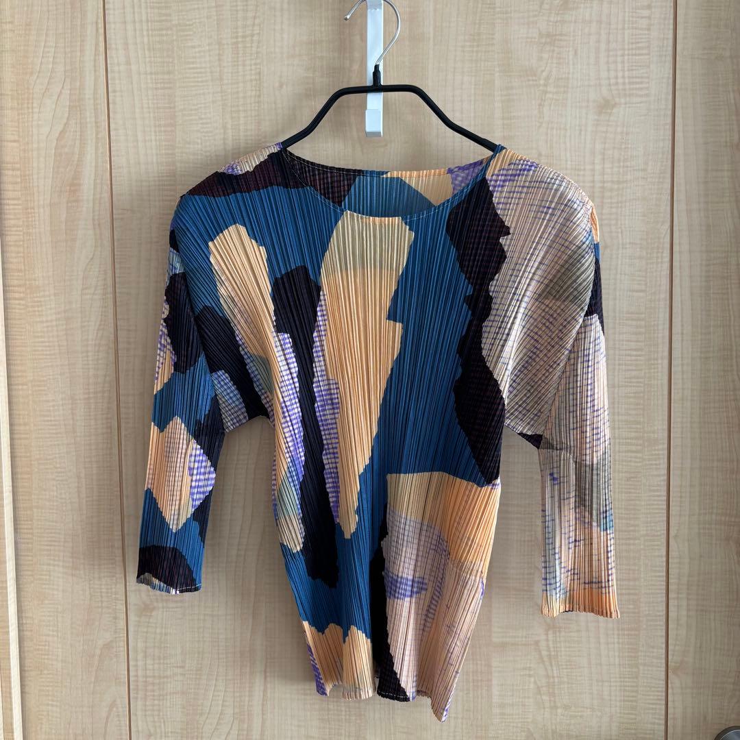 PLEATS PLEASE マルチカラー 半袖 サイズ3 中古・古着通販】PLEATS PLEASE (プリーツプリーズ) プリーツ