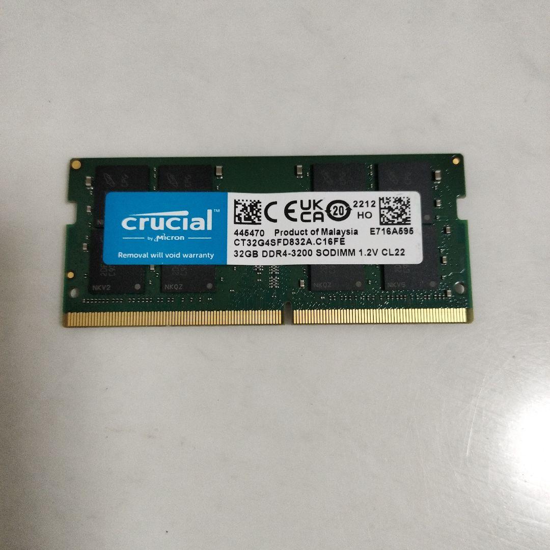 【中古】Crucial 32GB DDR4 3200MHz SODIMM① Crucial 32GB DDR4 3200MHz SODIMM Memory Kit, 2x16GB, 260-Pin, CAS