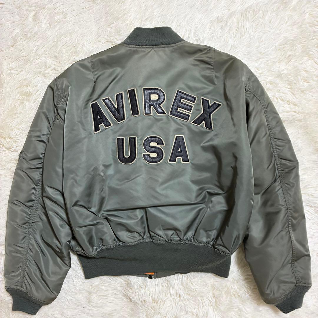 90s AVIREX XL コマーシャルロゴ アーチロゴ フライトジャケット AVIREX アヴィレックス MA-1 フライトジャケット 希少 アーチロゴ