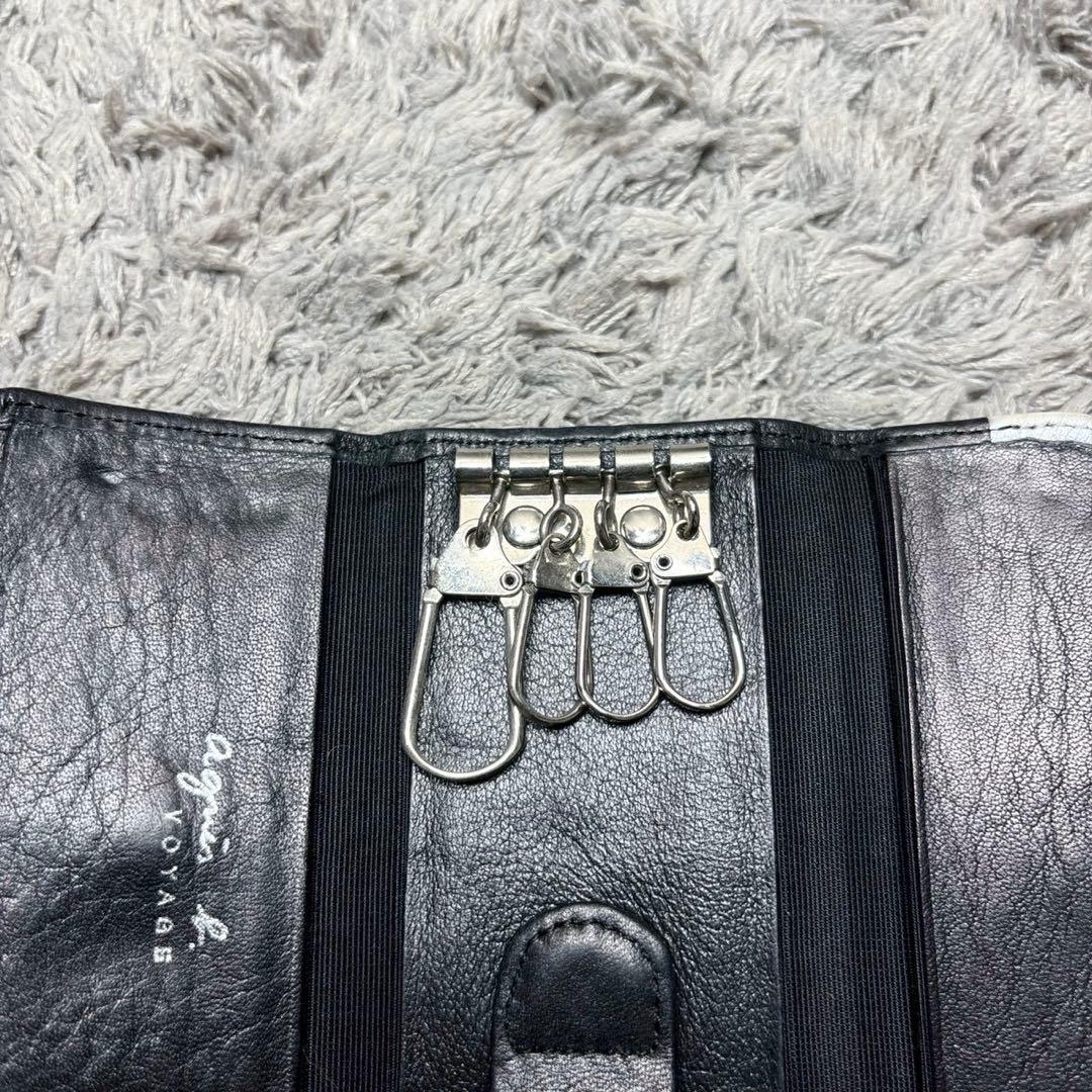 agnes b. アニエスベー キーケース レザー ブラック - メルカリ