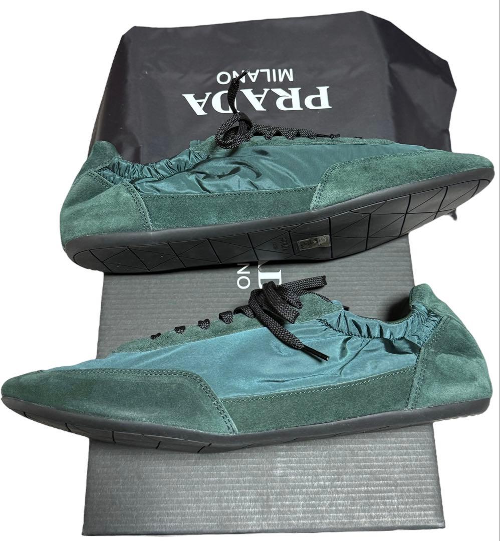 PRADA 25SSコラプス Re-Nylon エラスティックス スニーカー 緑 - メルカリ