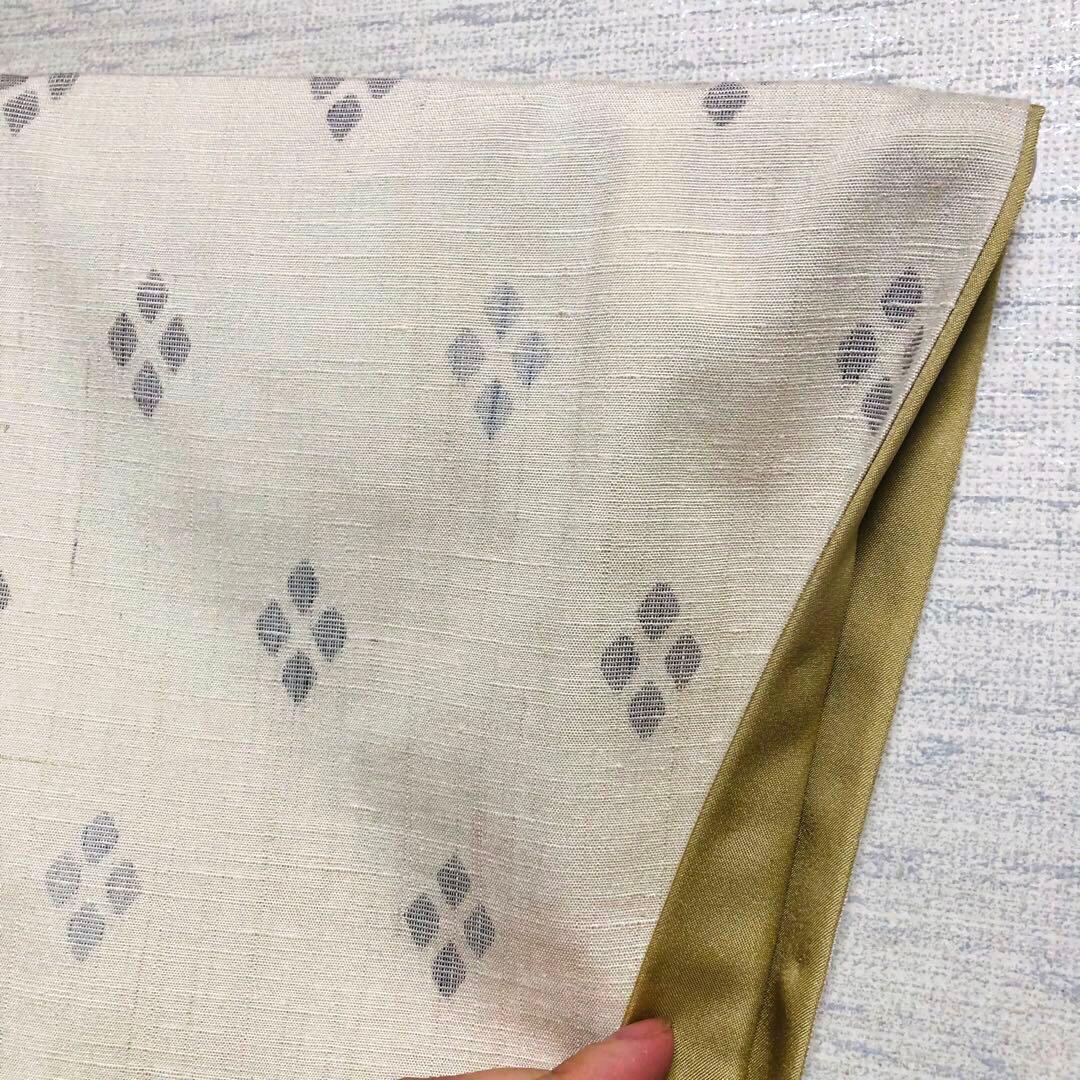 未使用 トールサイズ】結城紬 小倉 今幡部 白 袷 裄丈69.5 身丈167