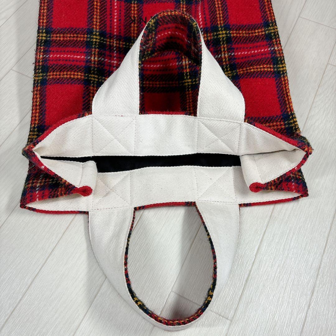 BLAMINK ブラミンク チェックトートバッグ レッド A4サイズ対応 - メルカリ