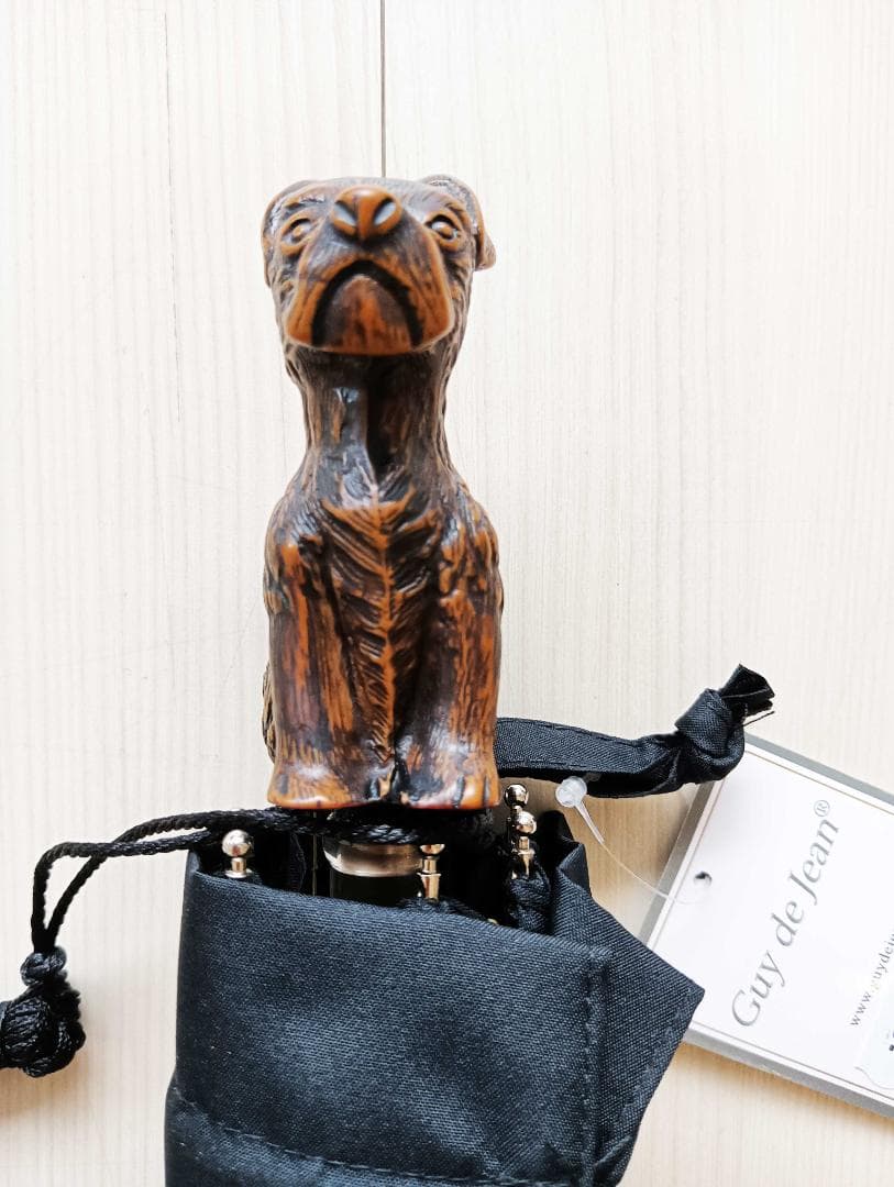 Guy de jean 折畳み傘 雨/日兼用：スコッティ（ブラック） GUY DE JEAN ギドゥジャン ワンタッチ 傘 CANCAN レース 日傘 晴雨兼用