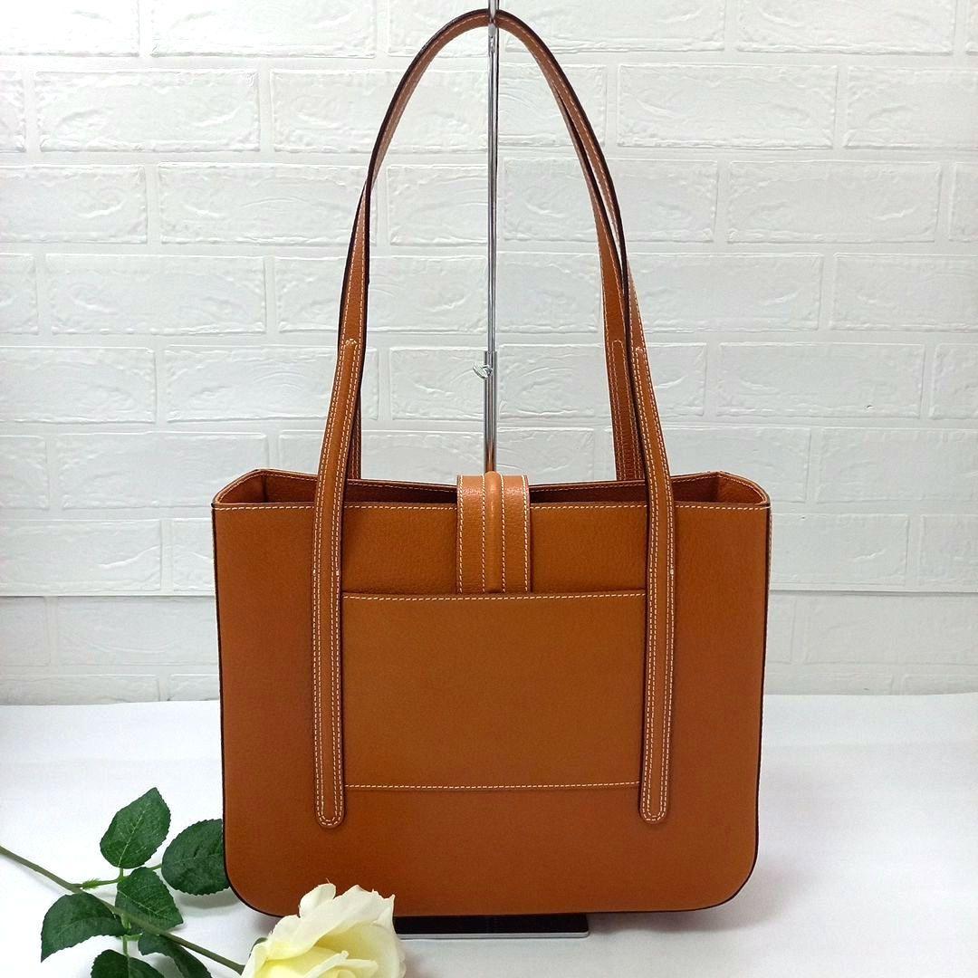 ☆極美品☆《銀座かねまつ》レザー トートバッグ キャメル シルバー