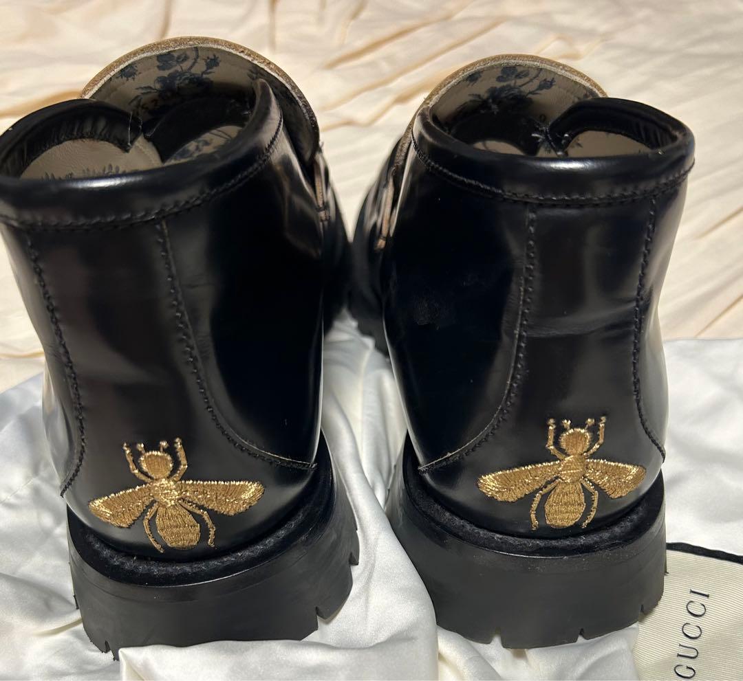 グッチ ミケーレ期 ラバー ラグソール ホースビット ローファシューズ