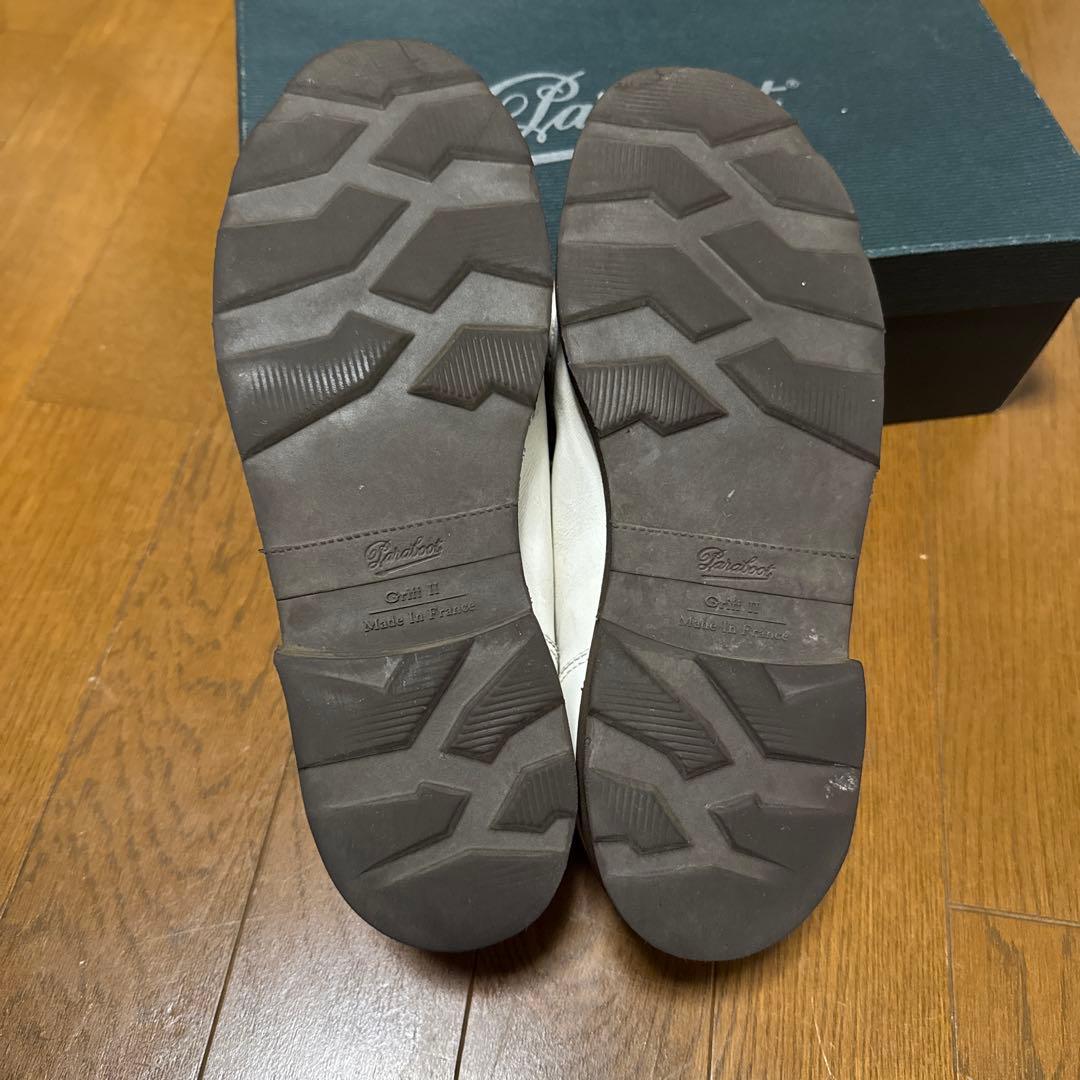 パラブーツ UK4.5 ミカエル 白 ラビットファー 別注カラー - メルカリ