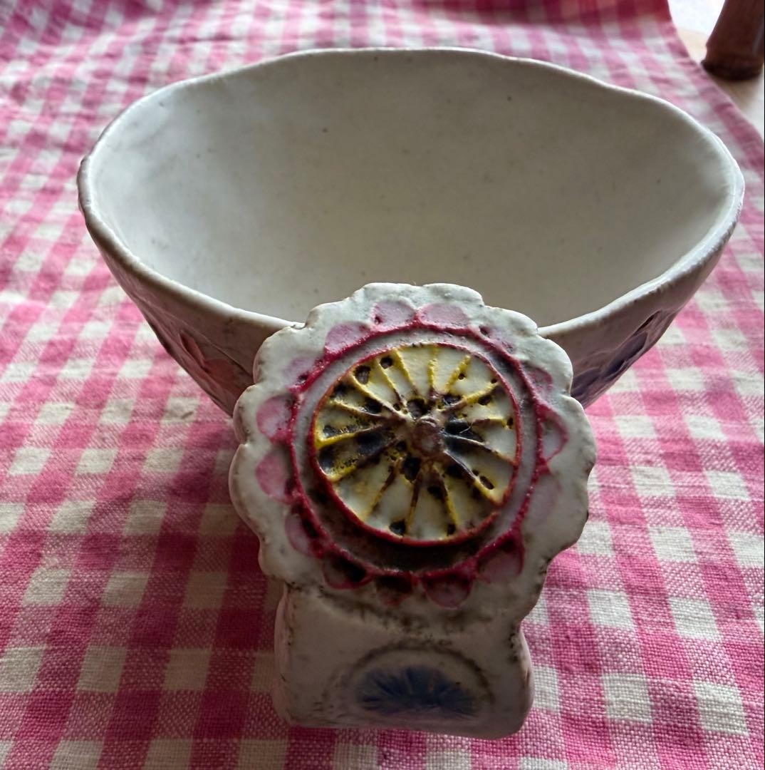 本田あつみ 花柄 陶器 カップとプレートのセット - メルカリ