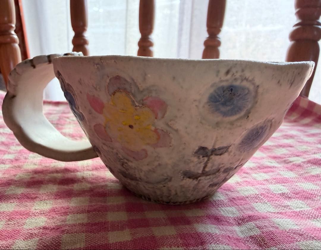 本田あつみ 花柄 陶器 カップとプレートのセット - メルカリ