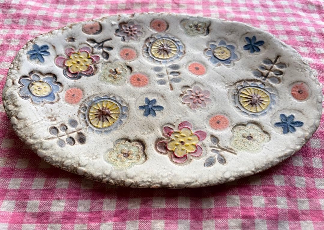 本田あつみ 花柄 陶器 カップとプレートのセット - メルカリ