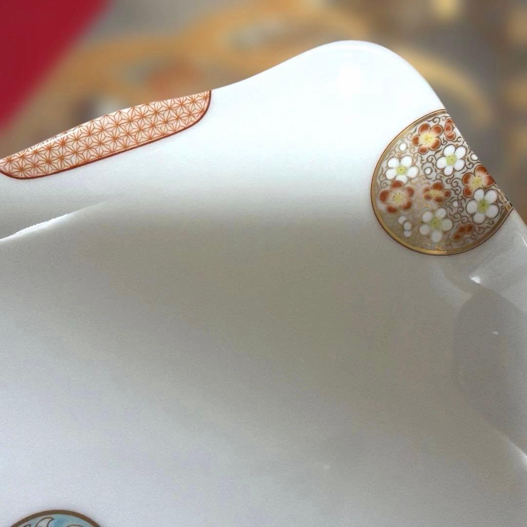 深川製磁　宮内庁御用達　寿赤絵　角皿&銘々皿 No.4-46