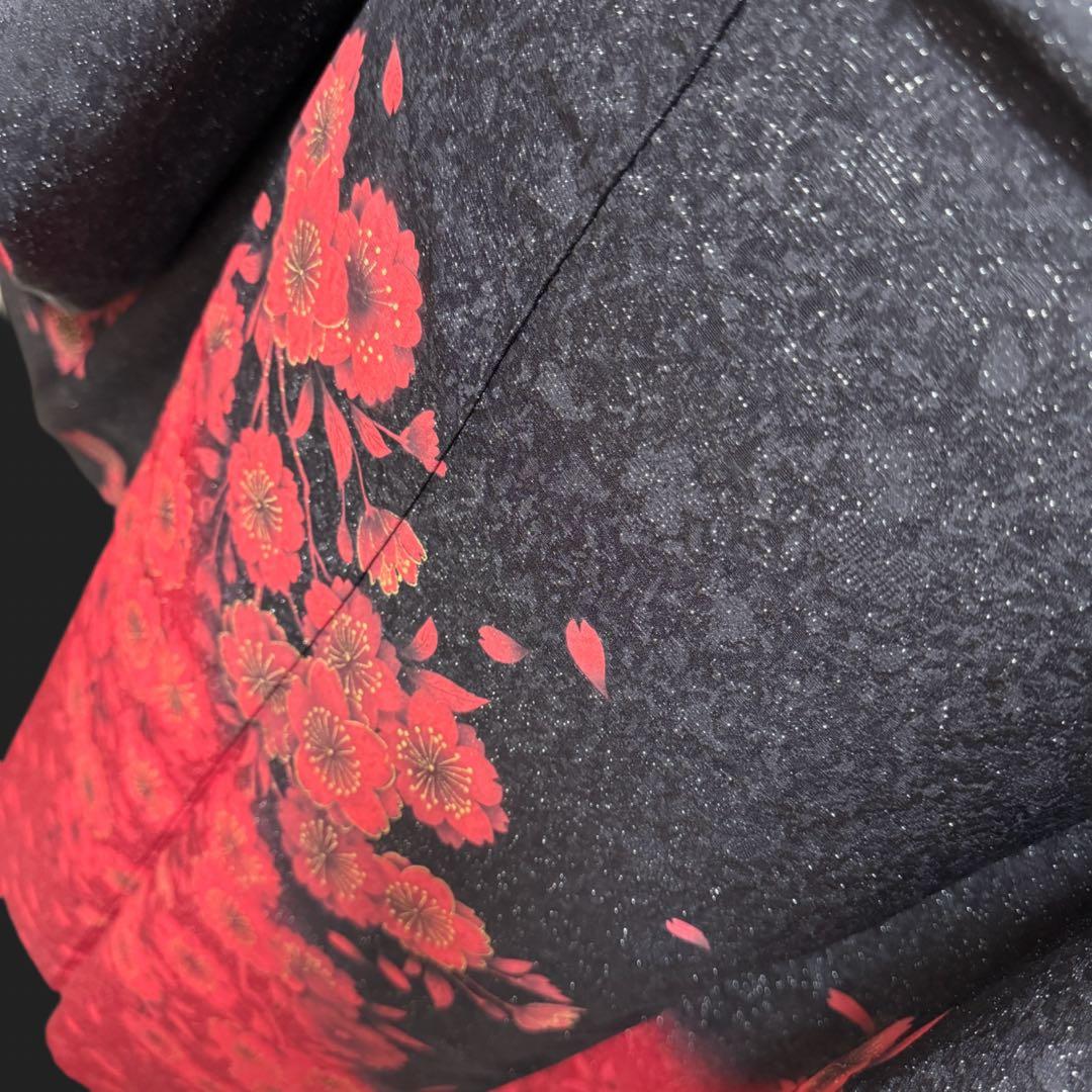 豪華　振袖６点フルセット　鈴乃屋　銀通し　ブラック　151〜161cm