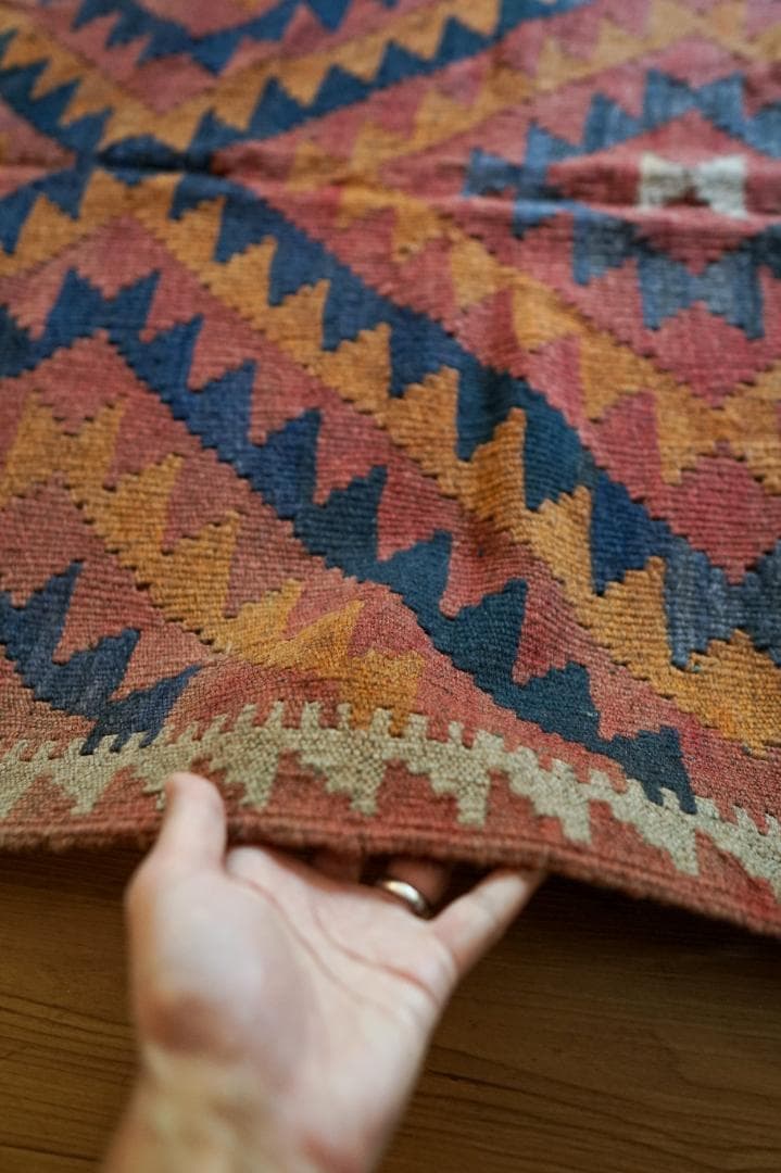 165×94cm アフガンオールド手織りキリム トライバルラグ ヴィンテージラグ