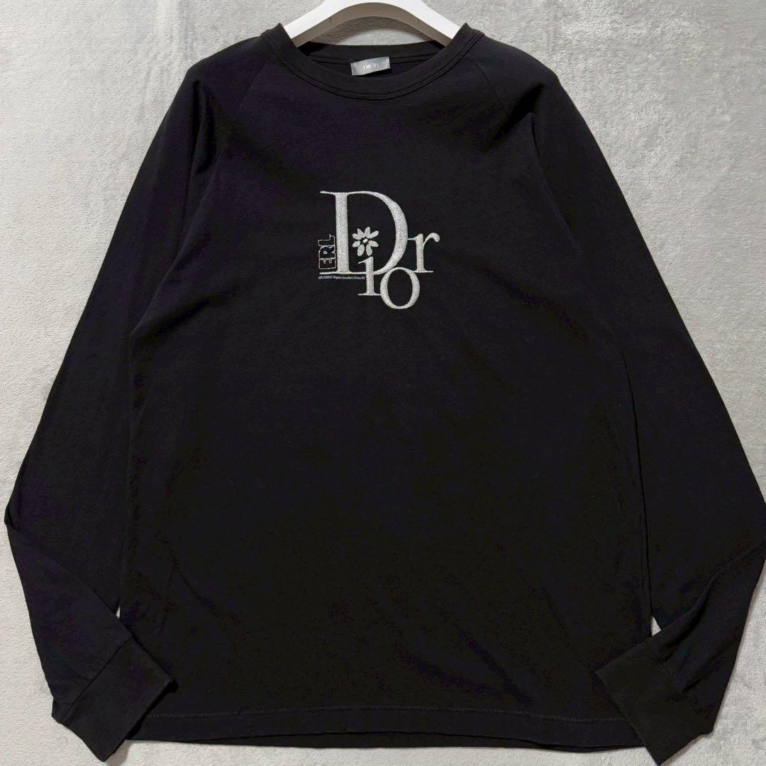 Christian Dior ERL ロゴ 立体刺繍 ロンT Mサイズ ブラック Dior X ERL Black Embroidered T-Shirt Size: L RRP £700 | eBay