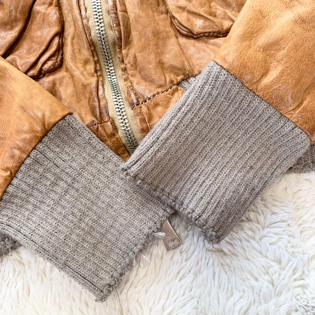 GIORGIO BRATO レザー ジャケット 袖リブ 鳥 42サイズ ブラウン - メルカリ