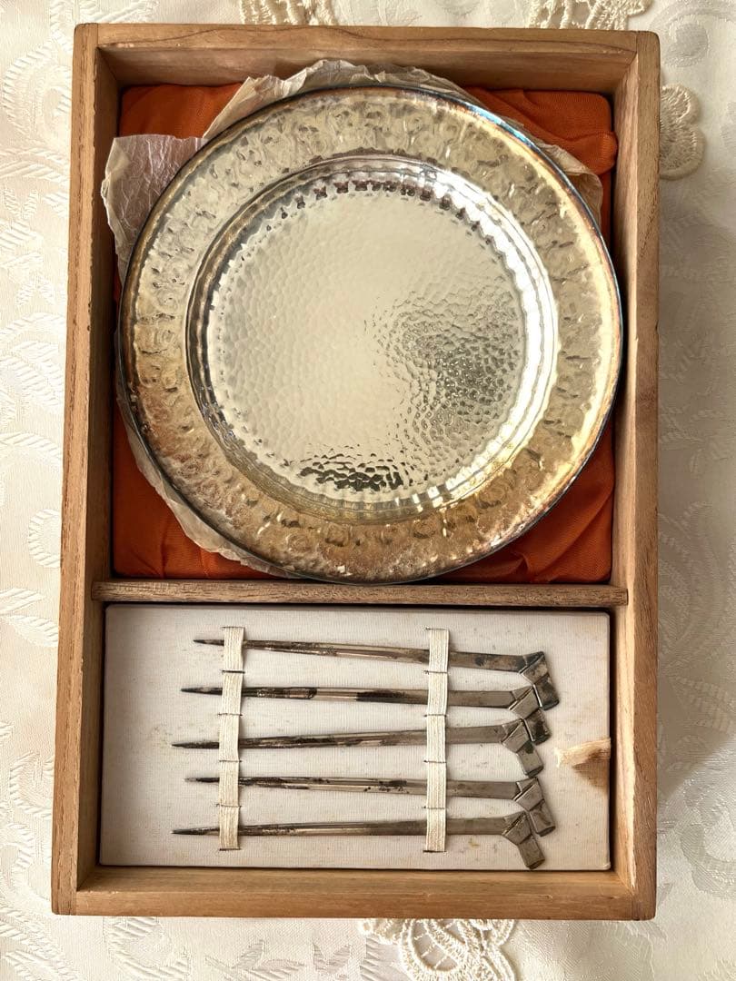 尚美堂 純銀製菓子皿6枚セット 銀製楊枝5本セット - メルカリ